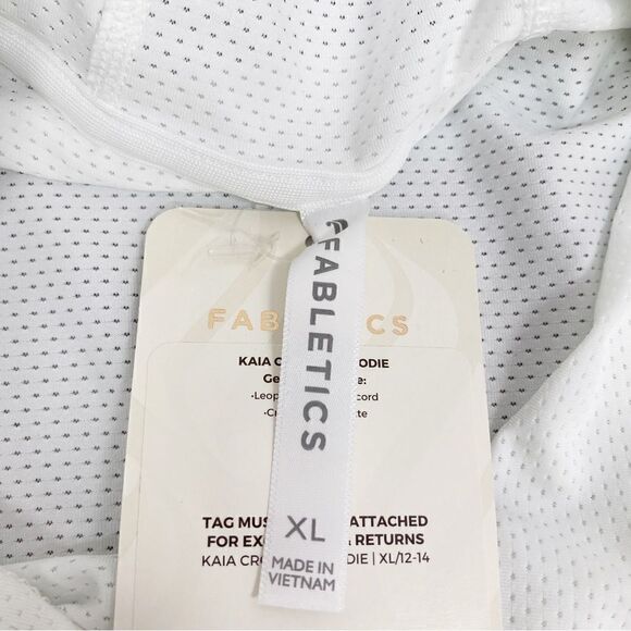Fabletics Kaia Cropped Hoodie White XL Light Weight Perforated - Picture 12 of 14